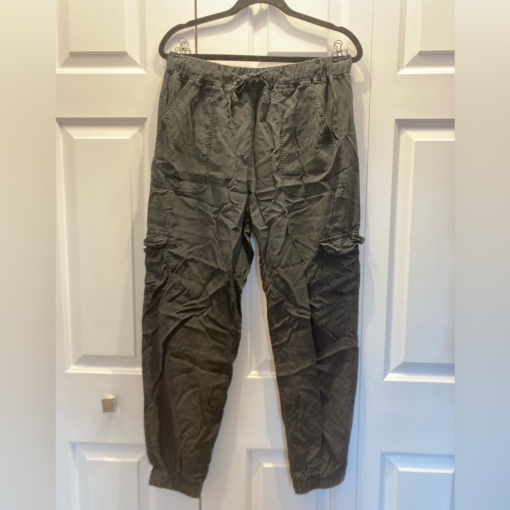 Black Lightweight Tencel Cargo Pants/Joggers